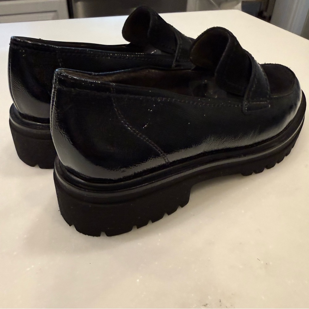 Paul Green Urban Lug Sole Loafer BLACK SHELBY LEATHER & Suede Chunky 7.5 NEW - Picture 4 of 11